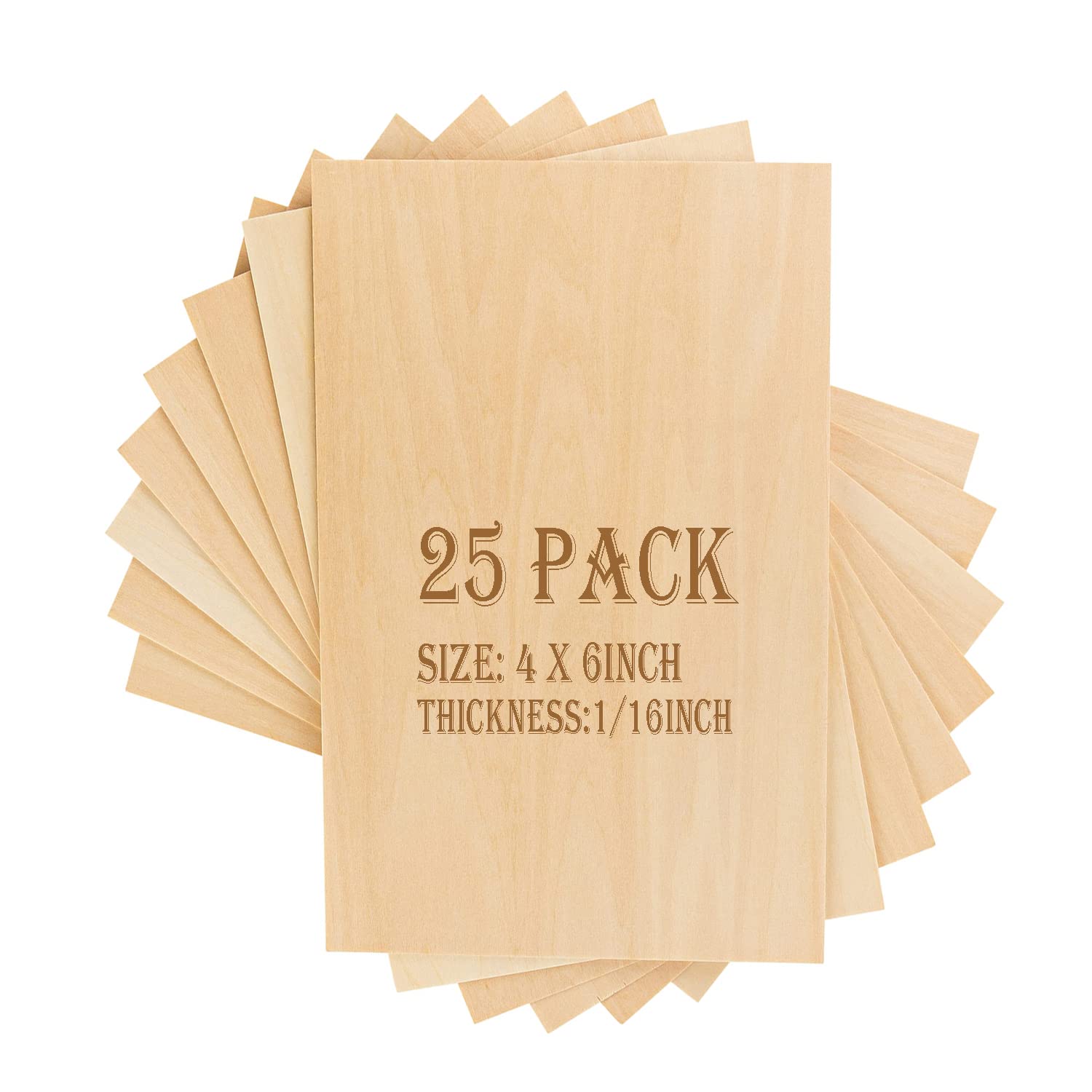 Unfinished Wood, Ailengy 6 x 4 Inch Basswood Sheets 1/16 Thin Plywood Board Basswood Sheets for Crafts, Mini House Building Architectural Model Making, and DIY Project - 25 Pack