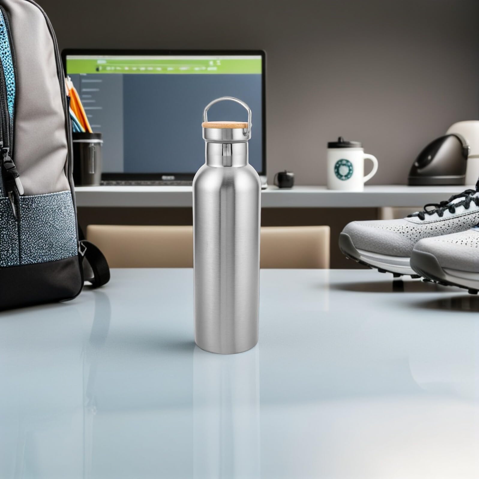 BESTonZON Doppelwandige Edelstahl-trinkflasche mit Vakuumisolierung für Outdoor-aktivitäten Wie Wandern und Radfahren Wiederverwendbar mit Großem Öffnungsdurchmesser