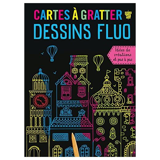Cartes à gratter - dessins fluo