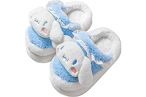 Kawaii Rilakkuma Embroidered Plush Slippers: Cozy Comfort for Girls and Women