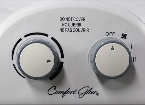 Miniatura 5 de Comfort Glow EFH1518 Calentador eléctrico de ventilador, color blanco