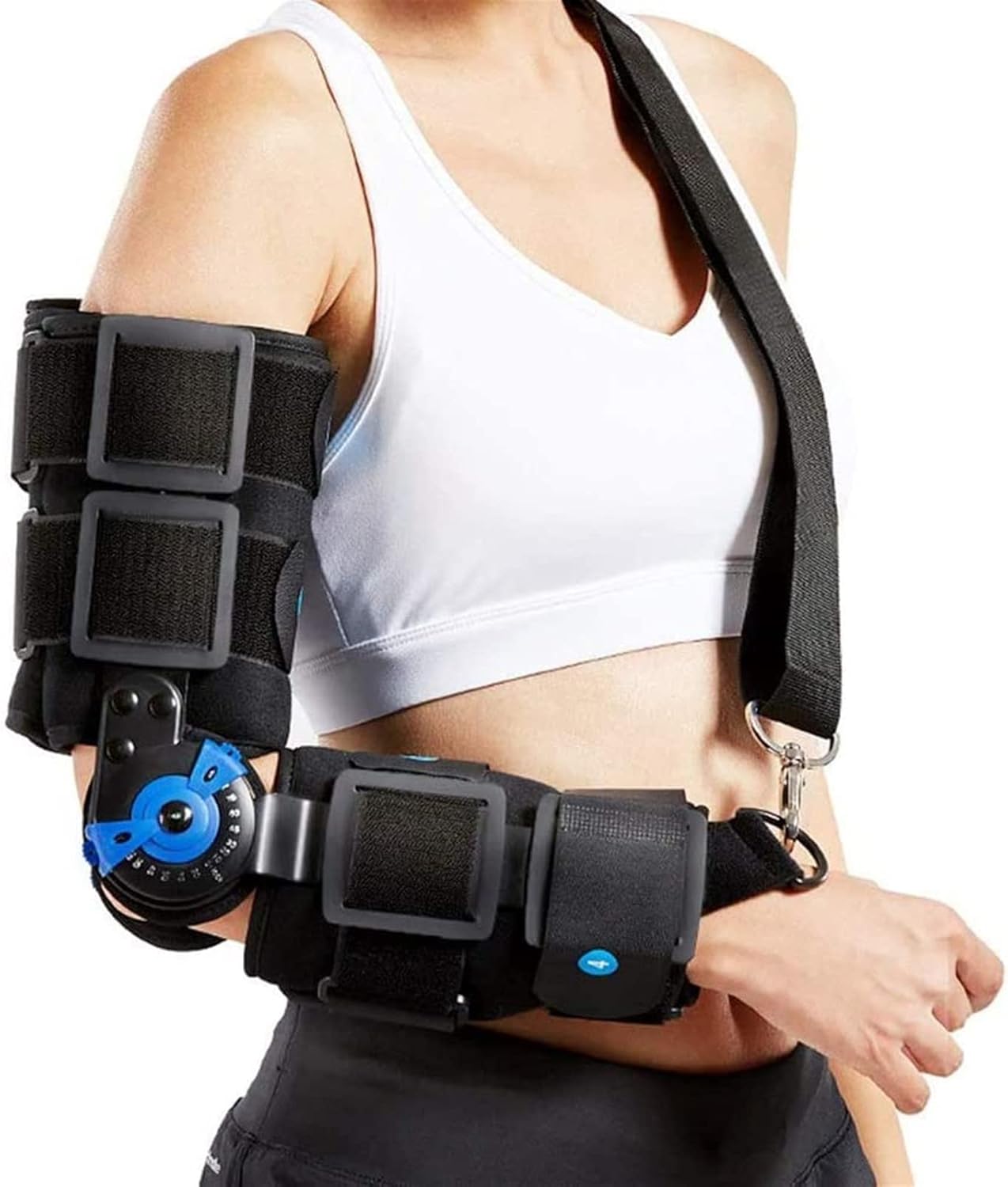 Elbow Orthosis, Adjustable Elbow Support Brace, Post Op Hinged Elbow Brace Splint Immobilizer, for Injury Recovery Support, Tendonitis, Arthritis