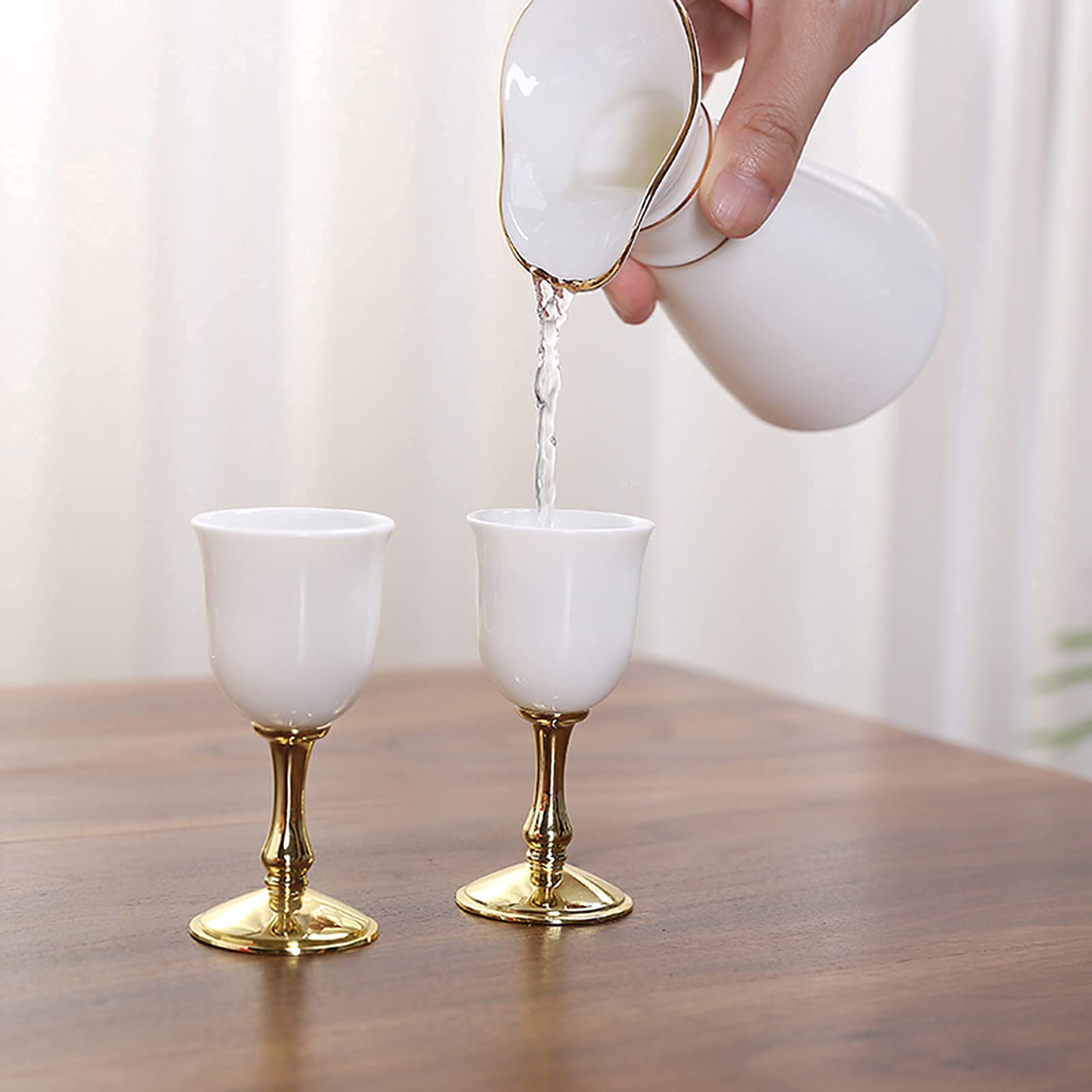 Juego de sake de diseño moderno japonés, olla para sake, taza de sake moderna utilizada para fiestas en casa y grandes regalos, tazas de sake + olla para sake + embalaje de caja de regalo, blanc