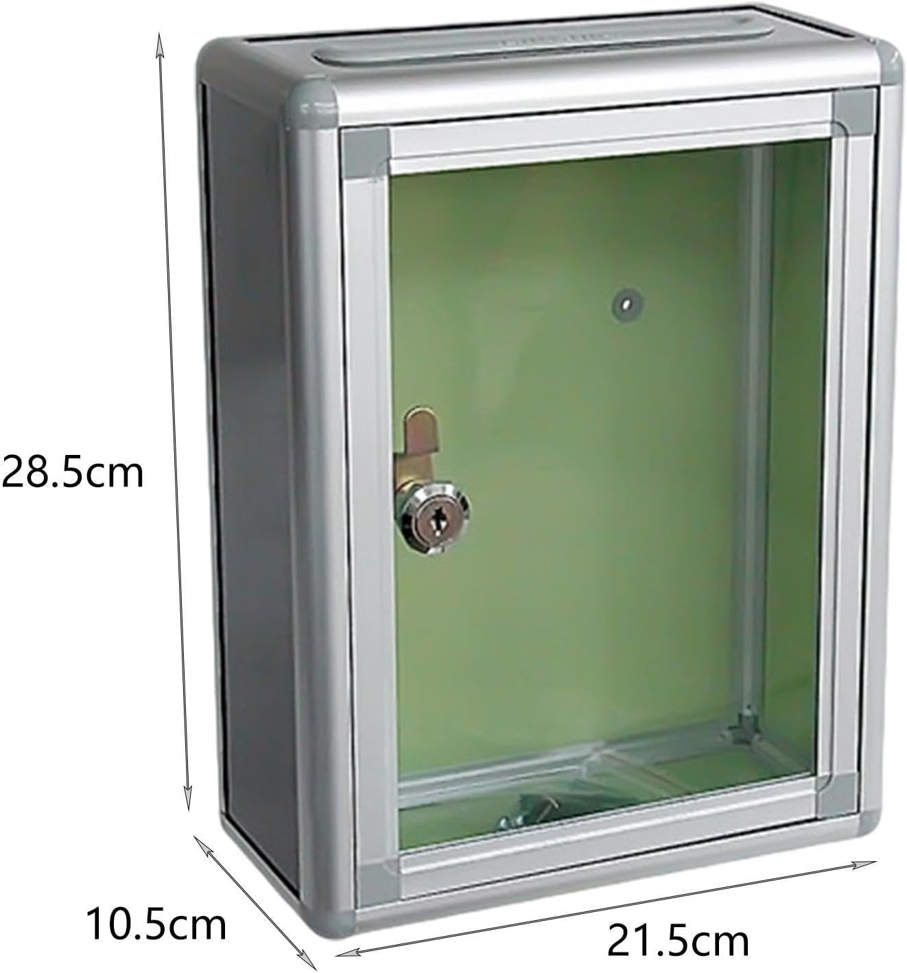 Suggestion Box Donation Box Drop Box Clear Multifuctional Wall Mount Aluminum Alloy for Home Office Customer Center Business, top Port