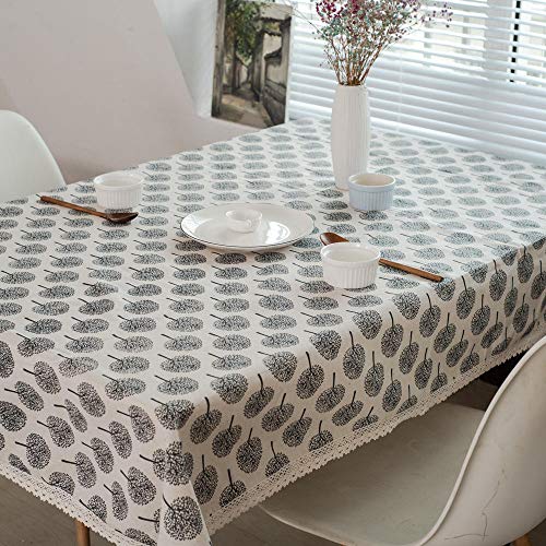 Nappe lavable coton et lin beige table à manger 140x140cm - 3
