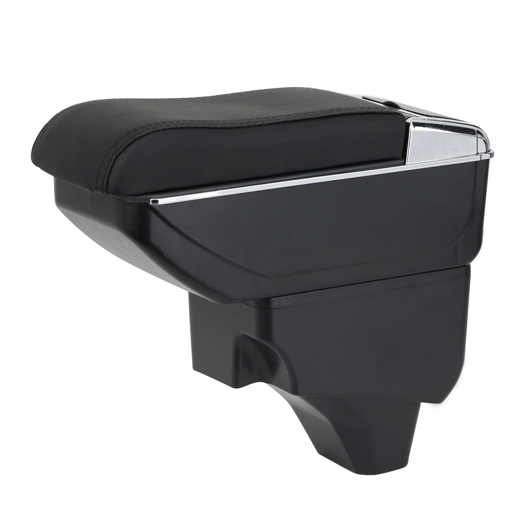 YJYWZH Accoudoir pour Peugeot 208/2008 2019-2026 Centrale Console Rangement | avec Porte-gobelet,Accoudoir console centrale,Double rangement,Cuir PU,Installation facile,Accessoire voiture intérieur,Noir