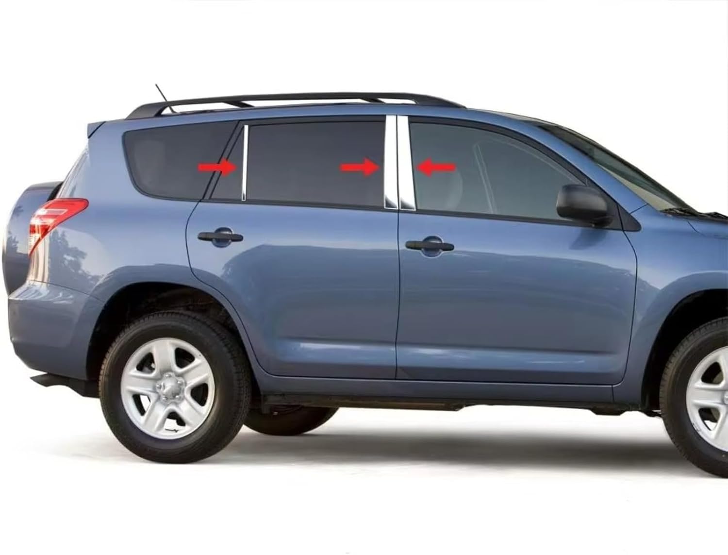 for Toyota RAV4 XA30 2006 2007 2008 2009 2010 2011 2012 Car Door Window Pillar Posts Trim Cover Sticker Chrome Accessories