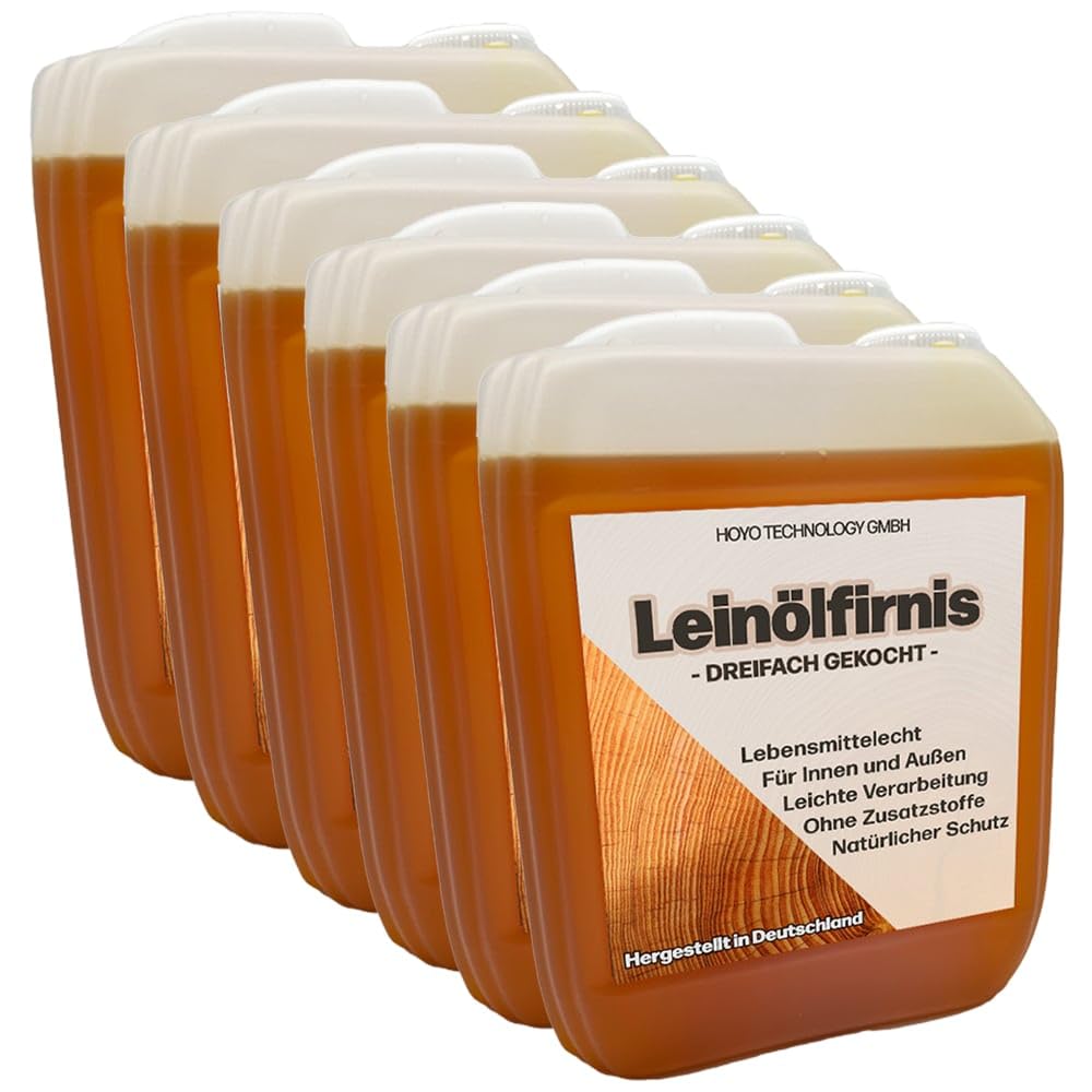 Leinölfirnis 30 L | Dreifach gekochtes Holzöl | Lebensmittelecht zertifiziert | für Innen & Außen | Schutz für alle Holzarten