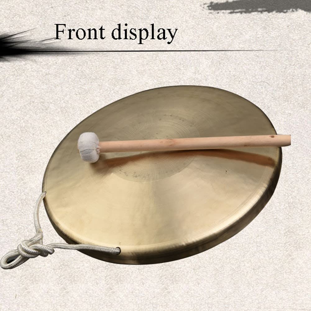 Gong in ottone da 30 cm, strumento a percussione realizzato a mano in rame, perfetto per chiesa, lirica e gruppi musicali, piatto resistente per batteria e ritmo