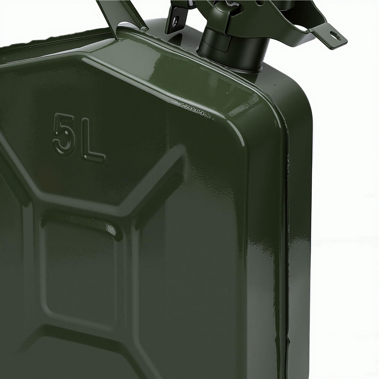 Fockety Tanica di Metallo da 5L per Carburante con Beccuccio, Contenitore | Contenitore per olio in metallo per camion, caraffa per gas anti-fuoriuscita, tanica per benzina, tanica per carburante di