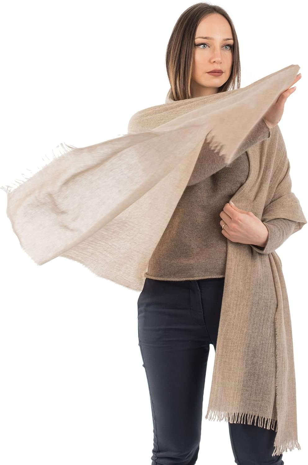 Dalle Piane Cashmere - 100% Cashmere Pashmina Shawl - Made in Italy - Lightweight Wrap (28" x 79") - 4 Seasons - Image 2