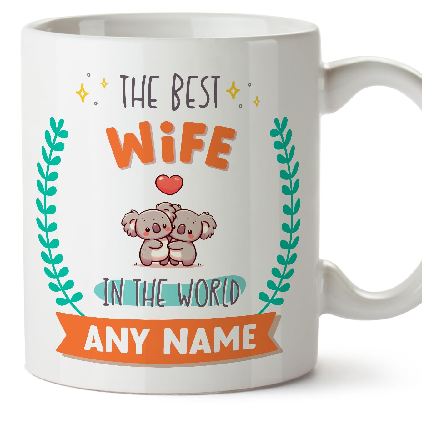 MUGFFINS Wife Mug - in English - World's Best - with Doodle - Funny Gift - Ceramic 11oz Mug — image 1