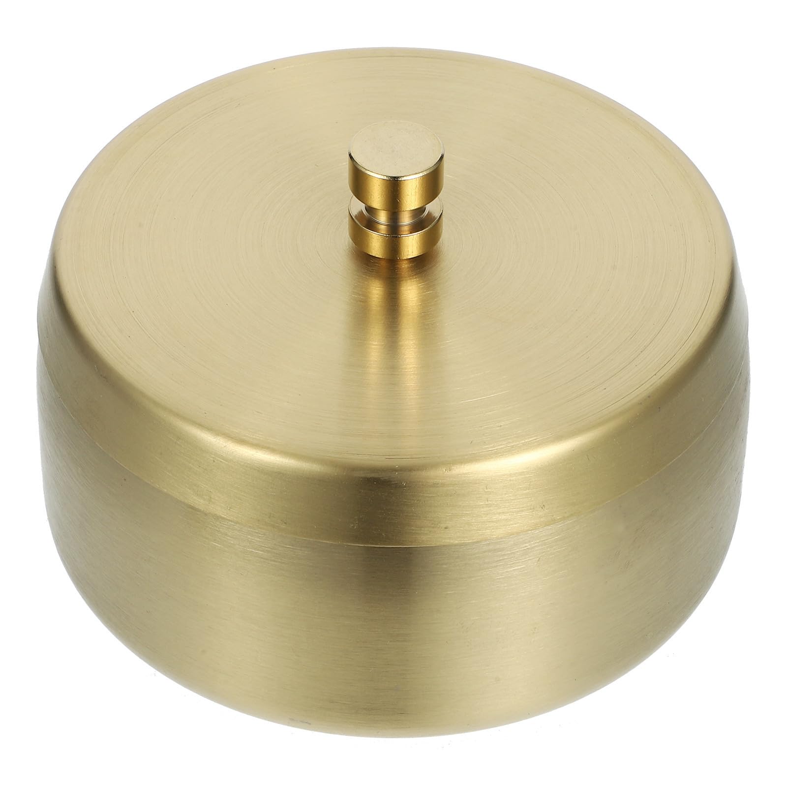 FIXOSHEE Stylish Stainless Steel Ashtray with Lid, Windproof and Weather-resistant Design for Outdoor Use, Modern Golden Desktop Ash Tray Suitable for Home or Office
