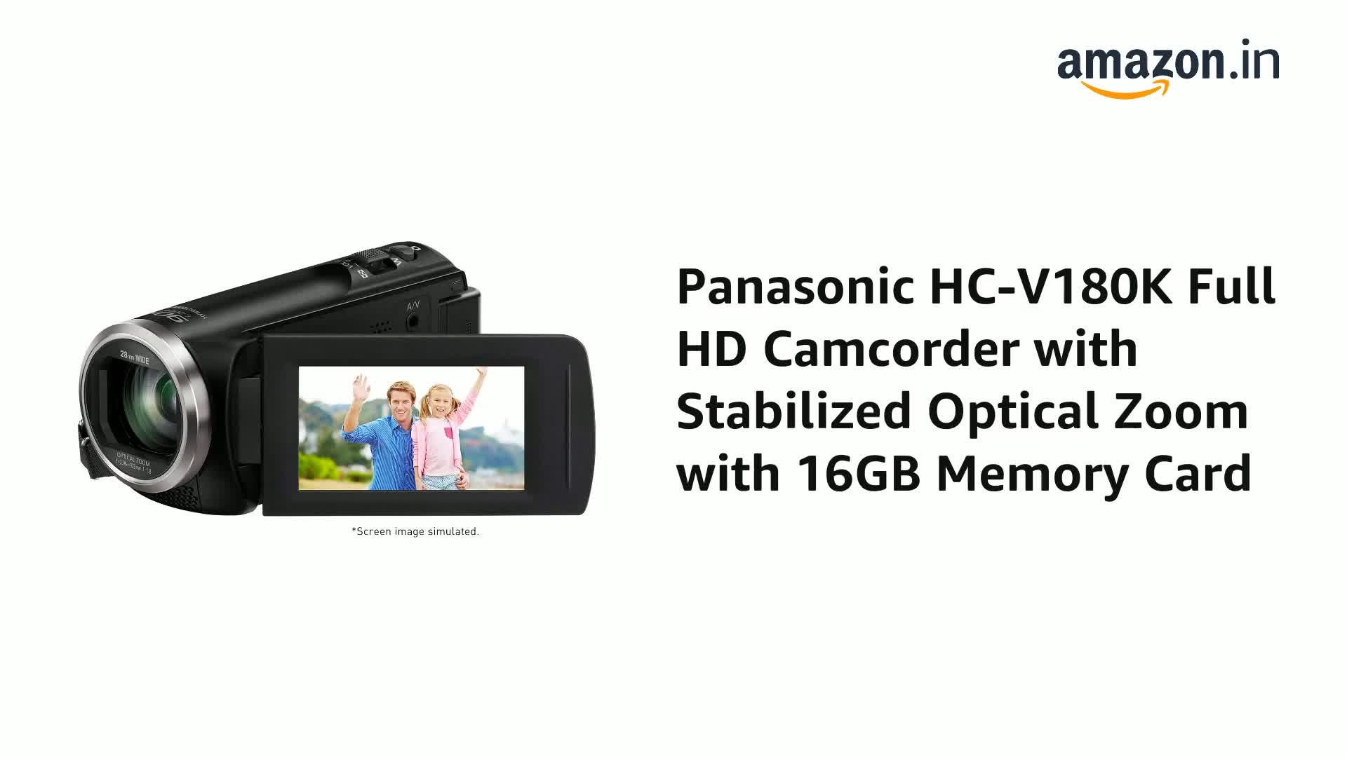 Panasonic パナソニック 50x Black Camcorder Full HCV180K HD Optical