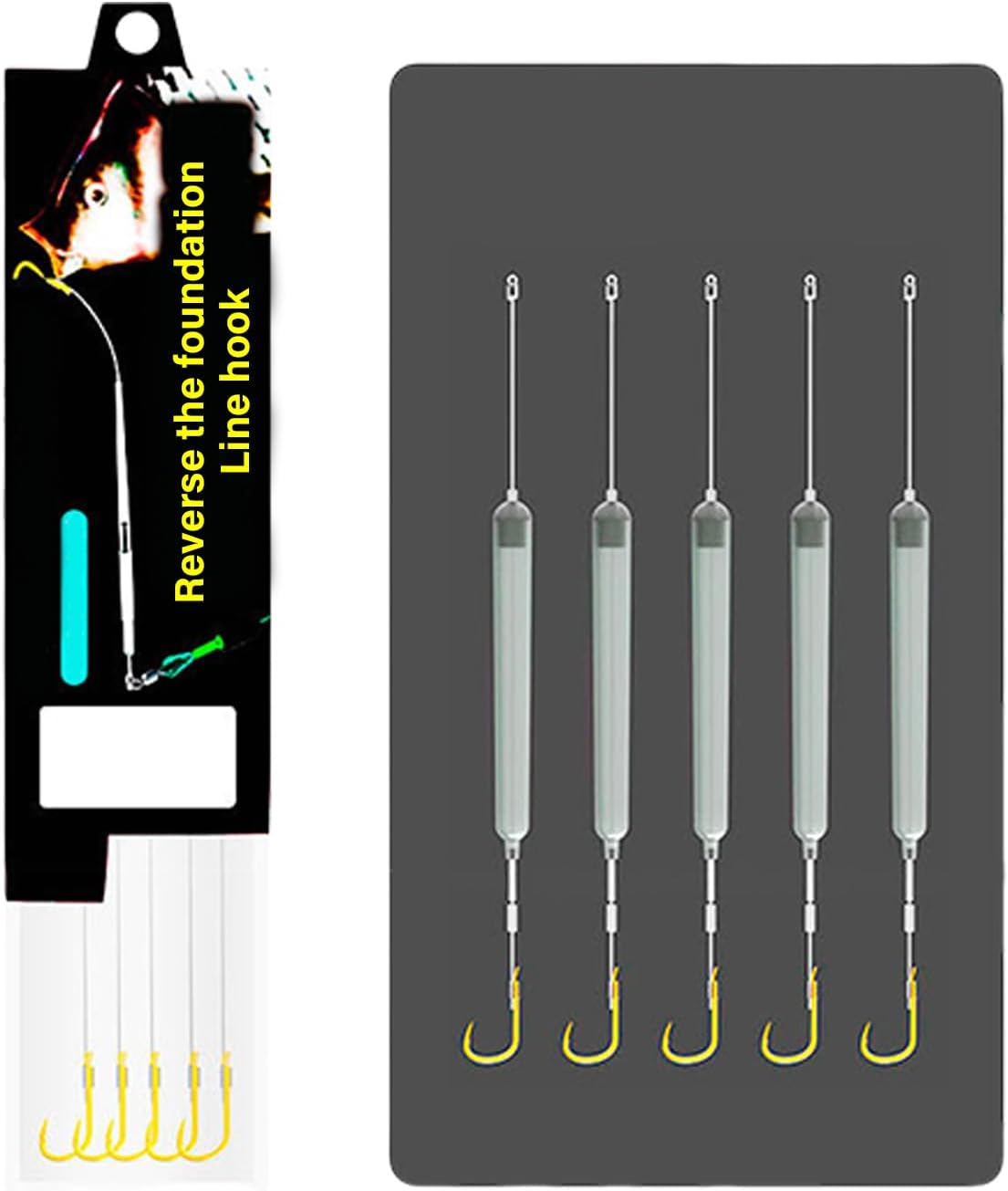 JAMIEKA Suspension Fishing Hair Rigs con Anzuelo Barbed para Pesca de Agua Salada, Set de 5 Piezas miniatura 7