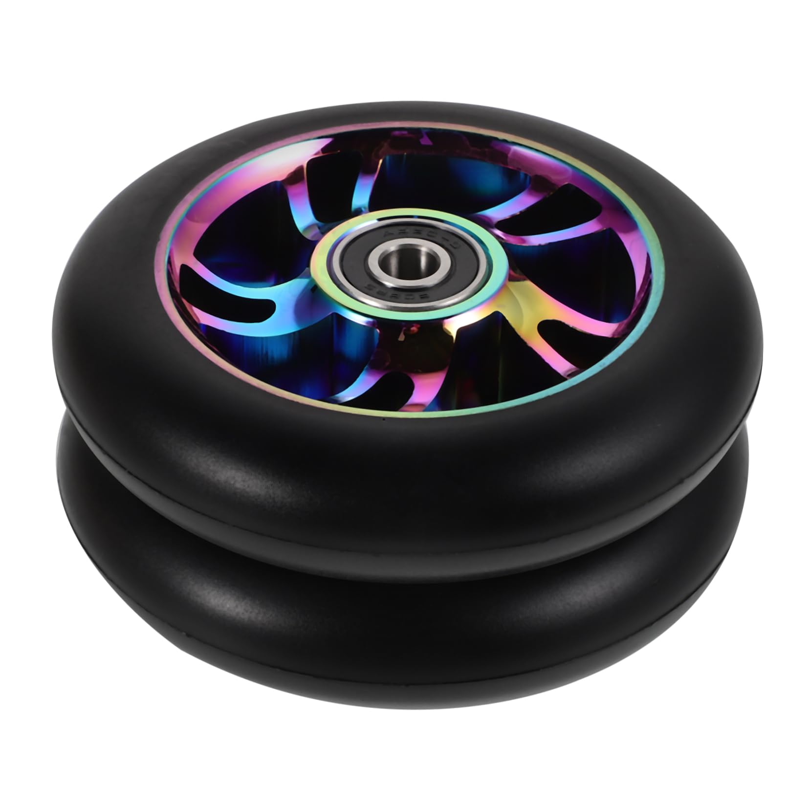 MAGICLULU Ruote di Ricambio Luminose LED per Monopattino, 2 Pezzi, Lega di Alluminio, Ruota Posteriore per Guida Fluida e Veloce