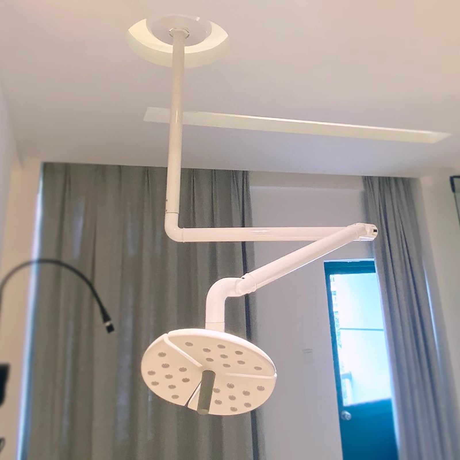 50 W 27 Otworów LED Bezcieniowa Lampa Egzaminacyjna, Sufitowa Lampa Medyczna do Badań, Światło Chirurgiczne, Regulowana Jasność, Lampa Stomatologiczna do Jamy Ustnej, Zimne Światło do Badań