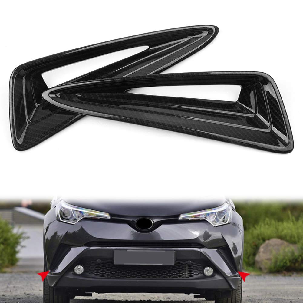 GZYF Auto Carbon Fiber Front Fog Light Lamp Cover Trim Exterior Decor Sticker for Toyota C-HR 2016-2018
