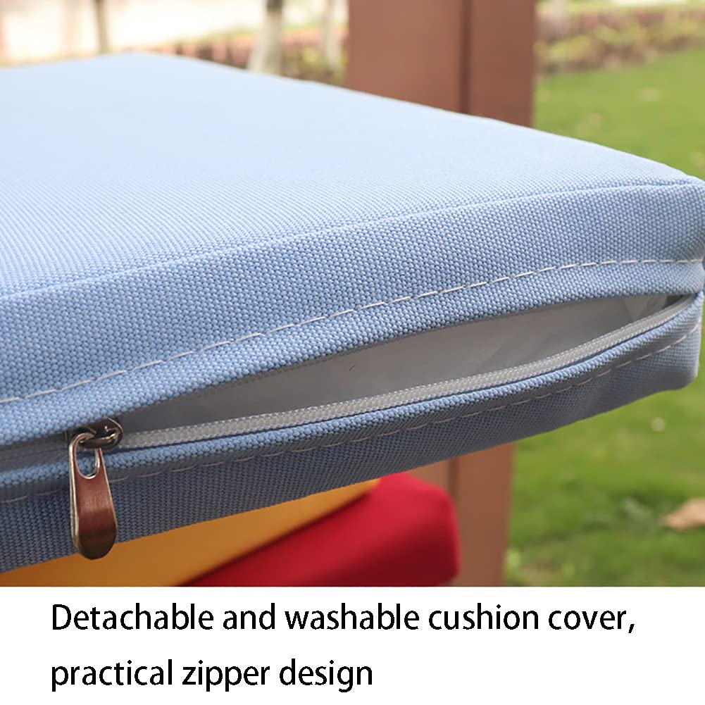 Cojín de asiento de banco de 5 cm de grosor, antideslizante con parte inferior de fijación, almohadilla de esponja para silla de estar, sofá de madera, jardín o tumbona