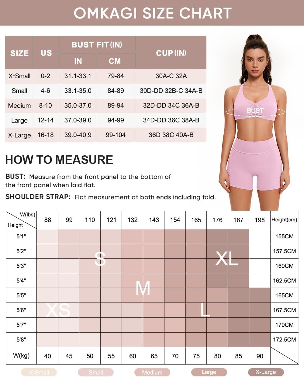 OMKAGI Sports Bras for Women Padded Cross Back Workout Bras Strappy Yoga Bra Crop Top - Image 6