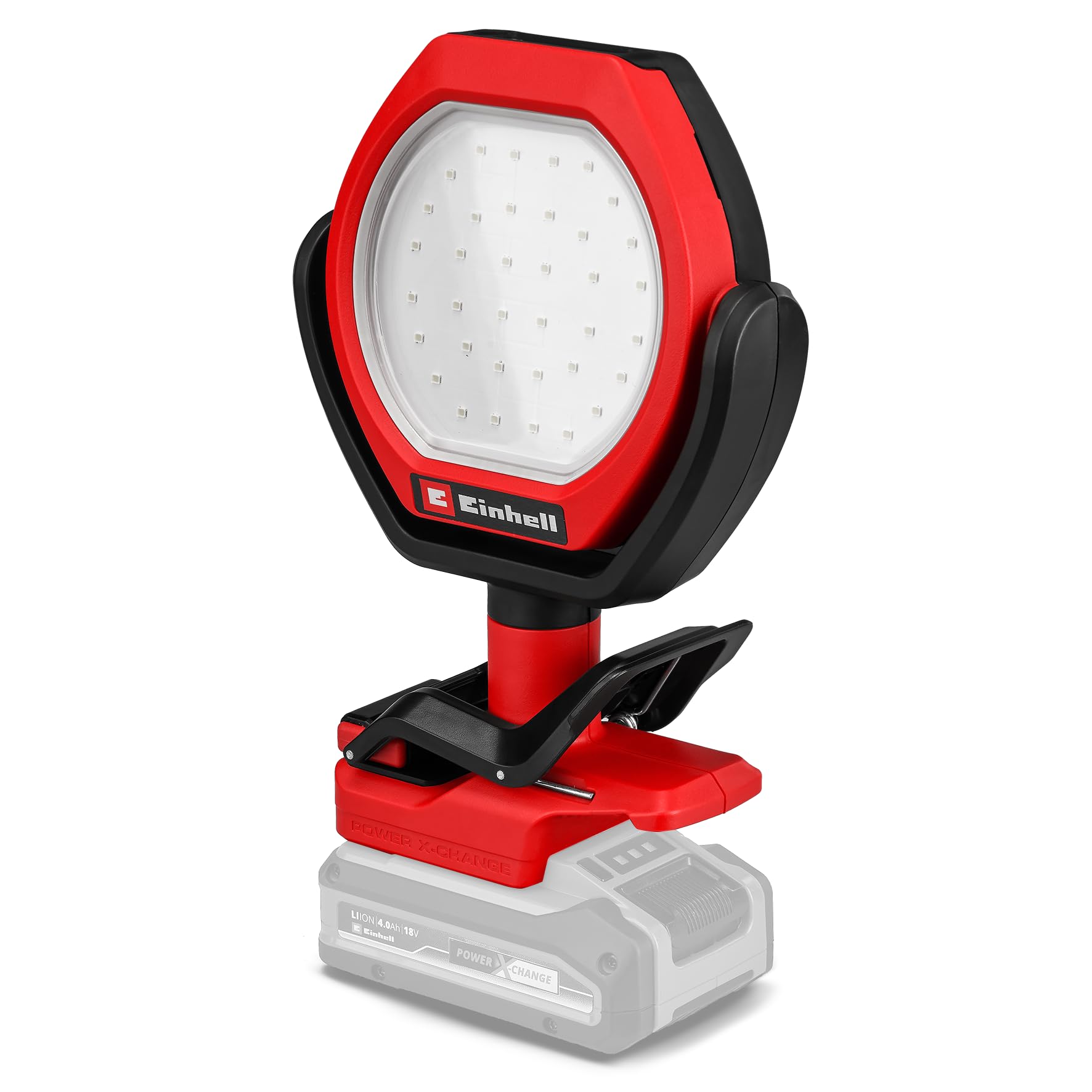 Lámpara de exterior con batería GC-OL 18/1500 Li-Solo Power X-Change de Einhell (18 V, 1500 lm, 7000 K, alcance de 4 m, cabezal pivotante y giratorio, 3 niveles de brillo, sin batería)