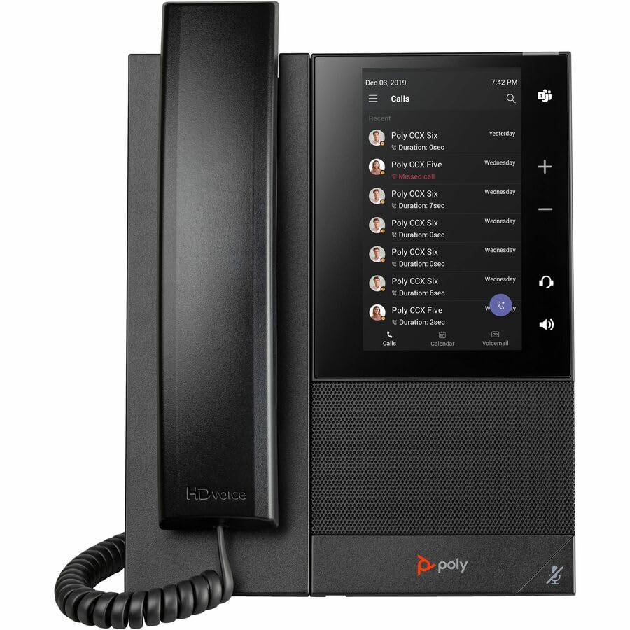 Poly CCX 505 Business Media Phone for Microsoft Teams and PoE-Enabled GSA/TAA - 24 x Total Line - VoIP - 5" LCD - 2 x Network (RJ-45) - PoE Ports