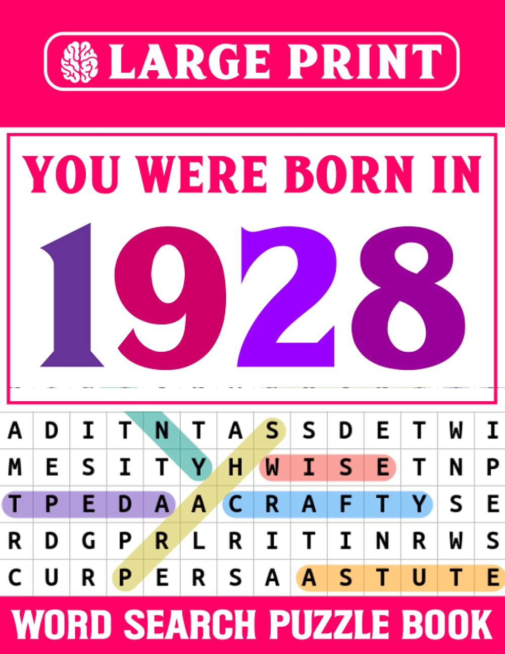 Large Print Word Search Puzzle Book: You Were Born In 1928: Wordsearch Puzzle Book For Adults Seniors And More With Solutions-Large Print Word Search Puzzle Book