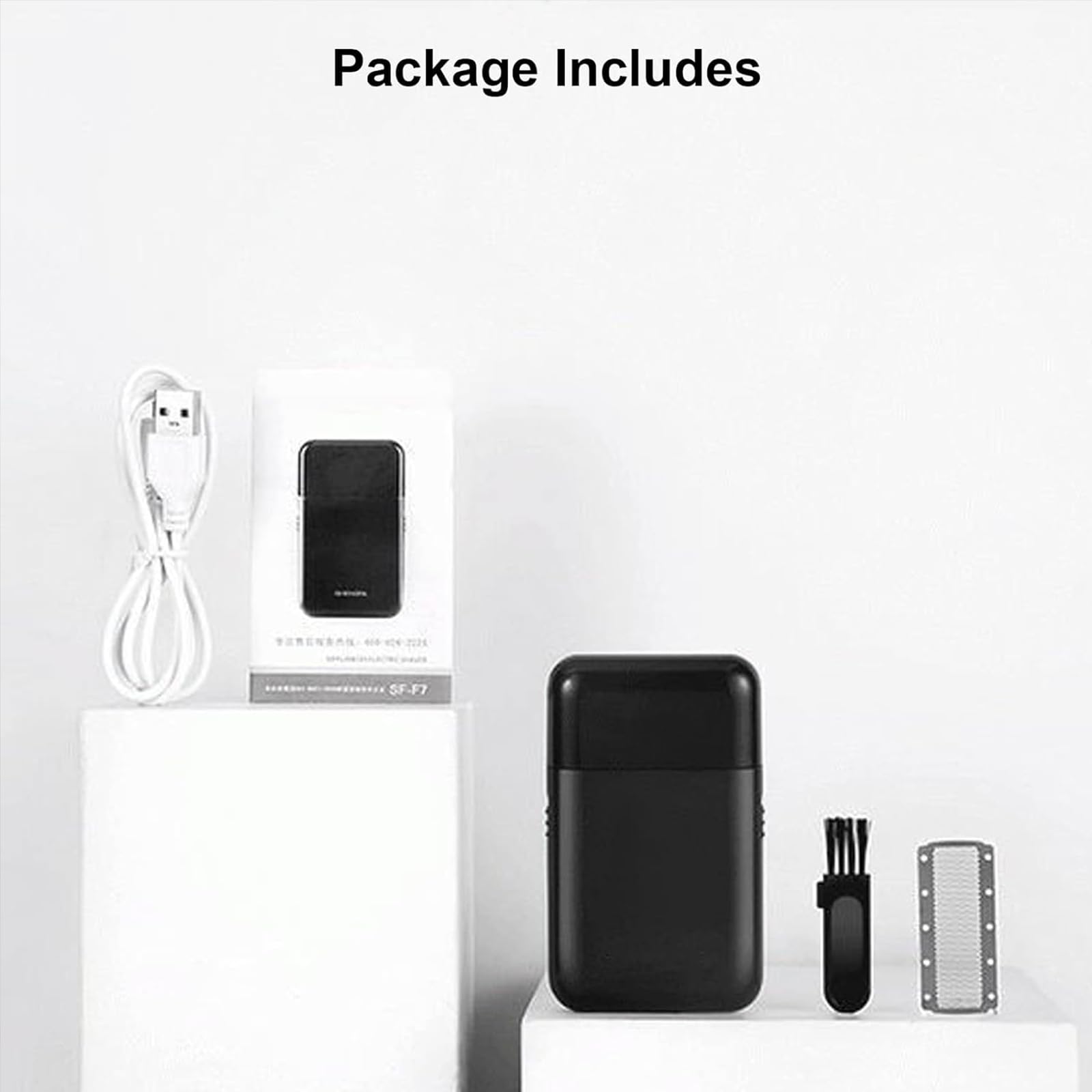 Rasoio a lamina da uomo multifunzione con basette pop-up, ricaricabile tramite USB, mini rasoio da viaggio per barba e peli del viso
