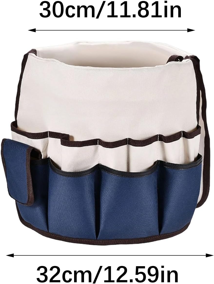 ordinarYone Waterproof Garden Tool Organizers Bucket with Side Pockets Foldable Bucket Tool Bag Organizers for Lawns/Yard