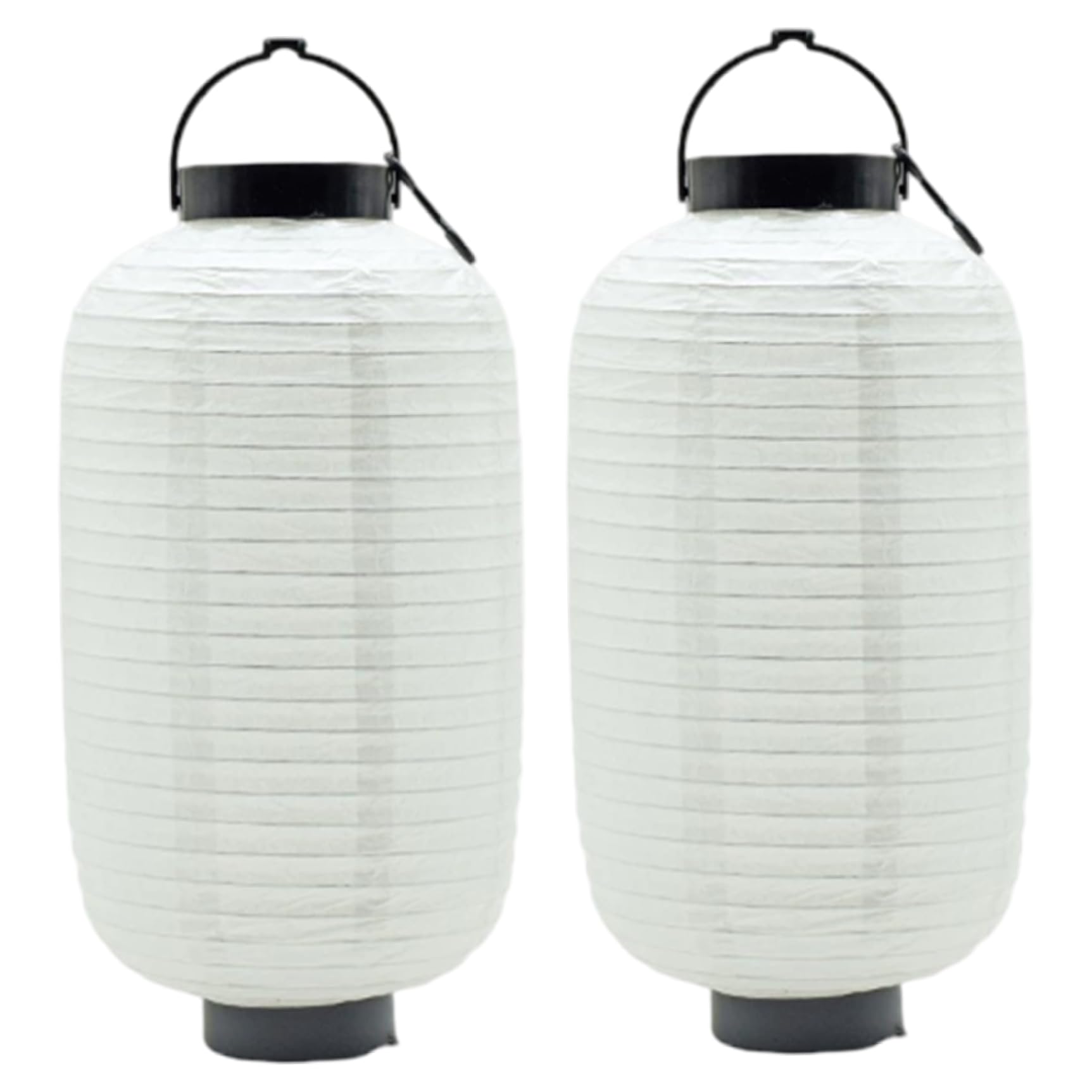 Syglawnd 2Pcs Japanese Lanterns LED Oval Hanging Paintable Paper Japanese Lanterns for Restaurant Home Festival Party Decor, White, Outdoor