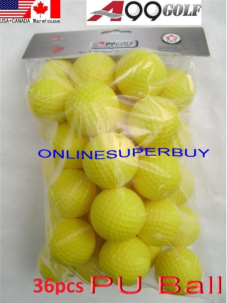 36pcs Yellow Golf PU Ball Foam Ball Restricted Flight Balls Practice Golf Training aids Golf Floating Ball Floater Water Fun