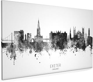Exeter England Skyline Box Canvas Print with City Name -11535
