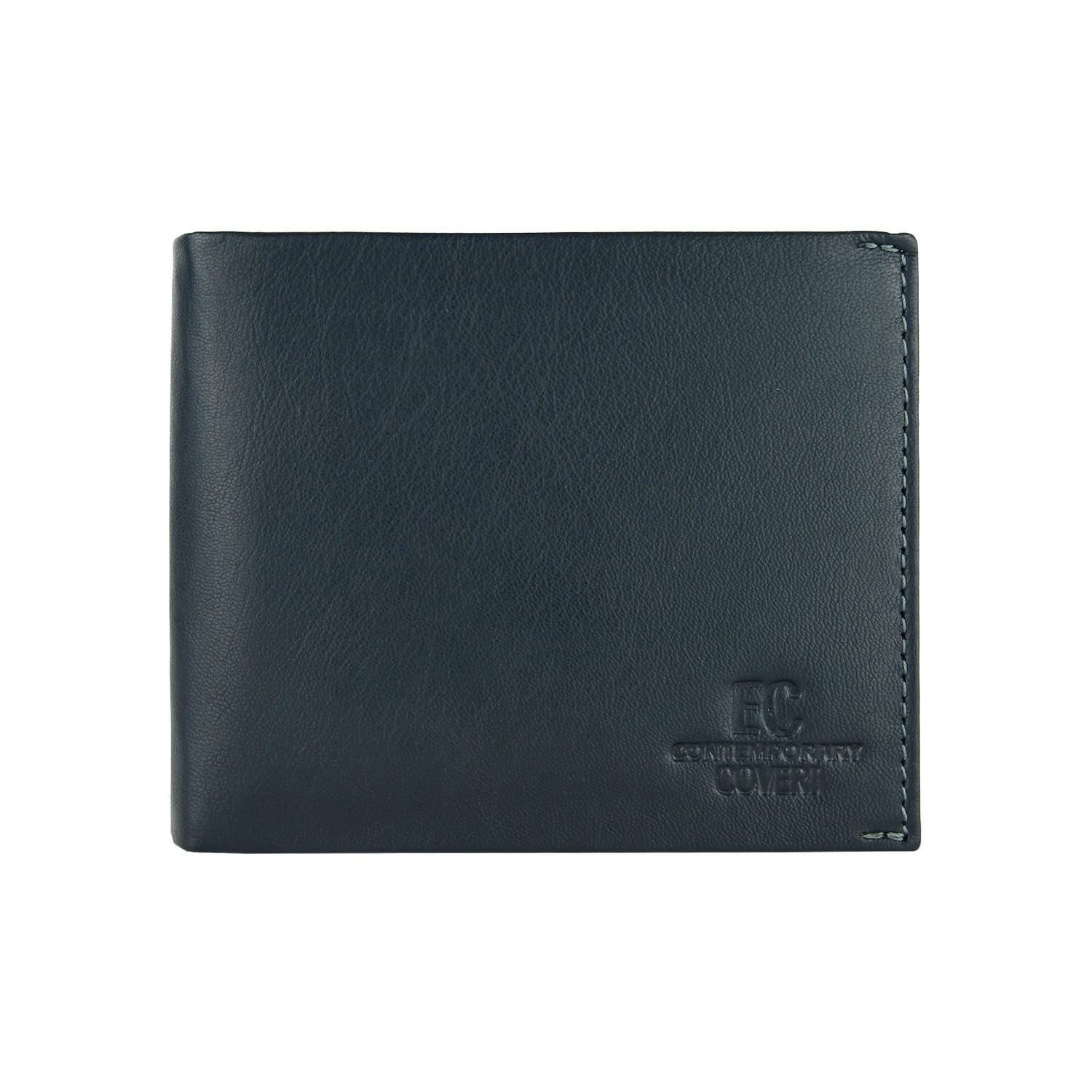 EC Contemporary Coveri Men's Genuine Leather Wallet with Coin Purse and Box, Navy Nr1