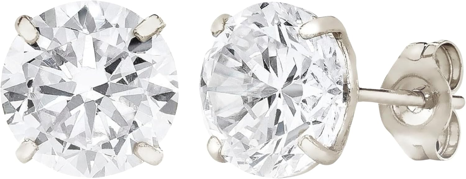6 Carat Cubic Zirconia Large Round Stud Earrings for Women MAX + STONE