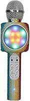 Vista 6 de Micrófono de karaoke Bling Bluetooth para cantar y altavoz estéreo Bluetooth todo en uno (Confetti Bling)