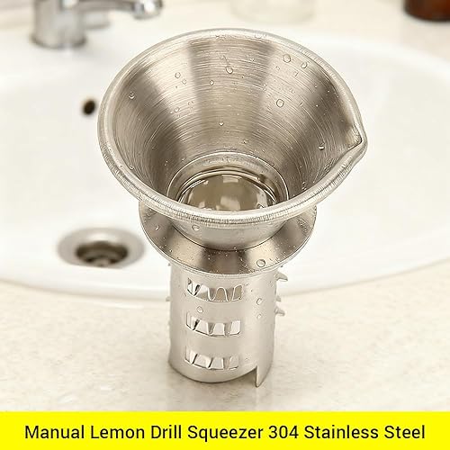 Miniatura 8 de Exprimidor manual de limón, acero inoxidable 304, mini exprimidor portátil grueso de color naranja para herramientas de cocina del hogar, fácil de