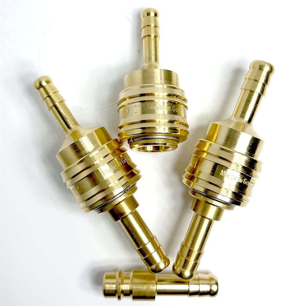 Kupplungsset NW7,2 - Kupplungsdose + Kupplungsstecker mit Schlauchanschluss (10 Set, 9mm Schlauch-Innen-Ø)
