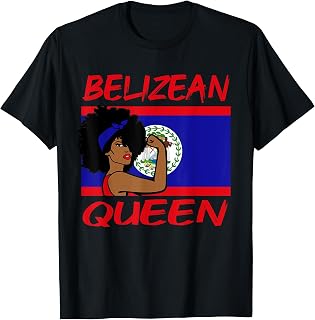 Kriol Creole Pride Belizeans Belize Flag Belizean Queen T-Shirt