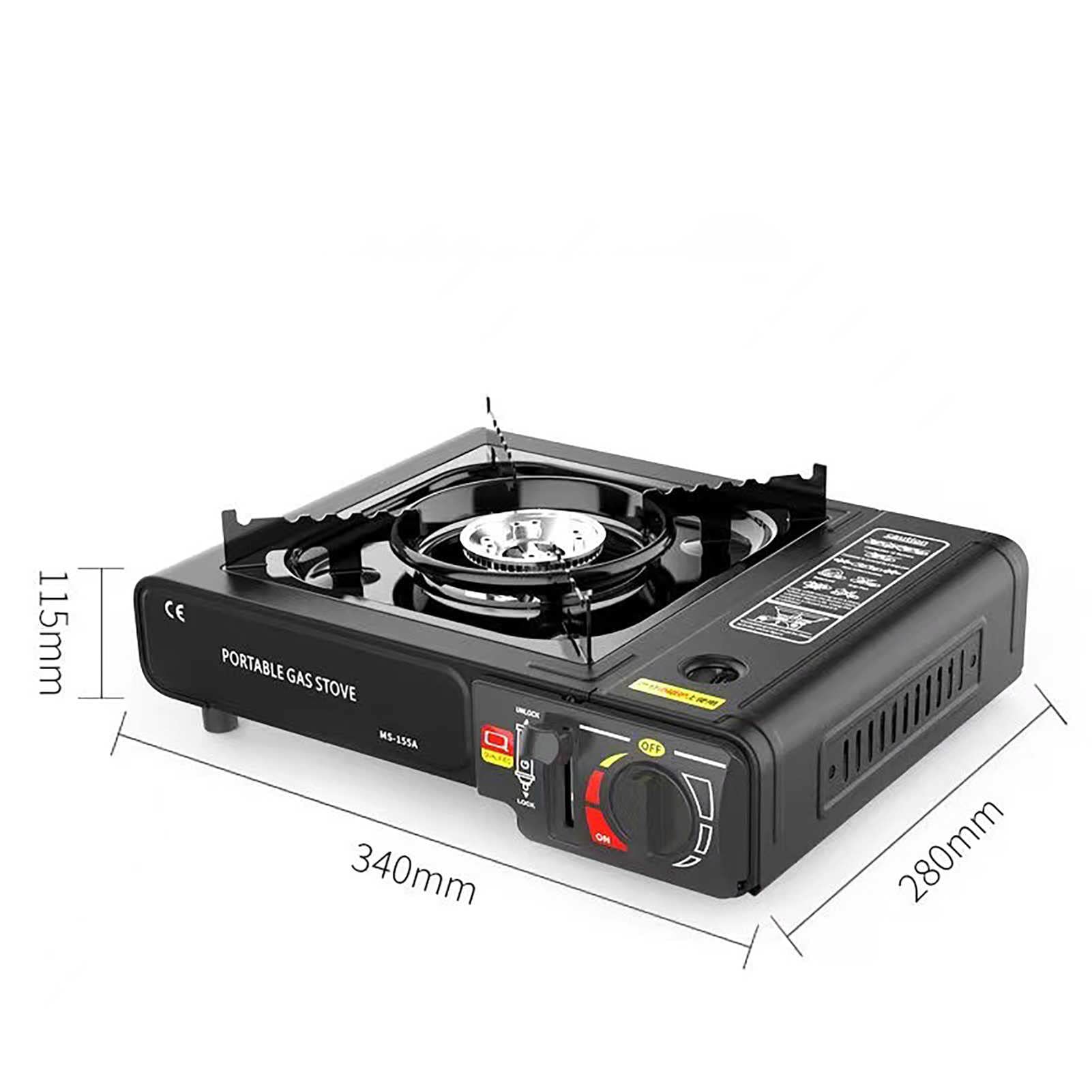 Estufa de acampada, cocina de gas portátil compacta, estufa de gas de un solo quemador, con funda de transporte, para el hogar, restaurante, interiores y exteriores