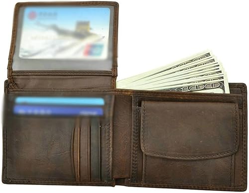 Miniatura 3 de ZAINJO Wallets For Men Cow Leather Men Wallets with Coin Pocket Vintage Male Purse Function Brown Genuine Leather Men Wallet with Card Holders