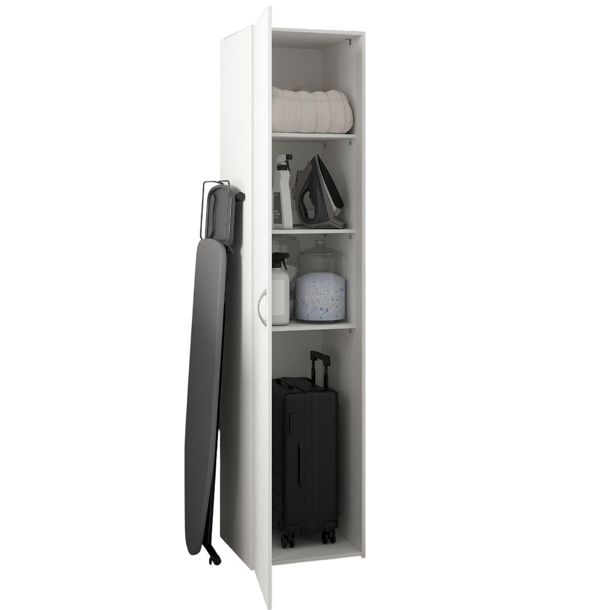 Armario Dormitorio Duero White con 1 Puerta en Color Blanco 40 x 42 x 176 cm