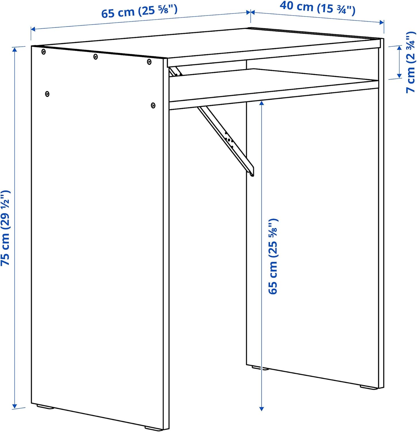 IKEA TORALD Desk Dimensions Diagram