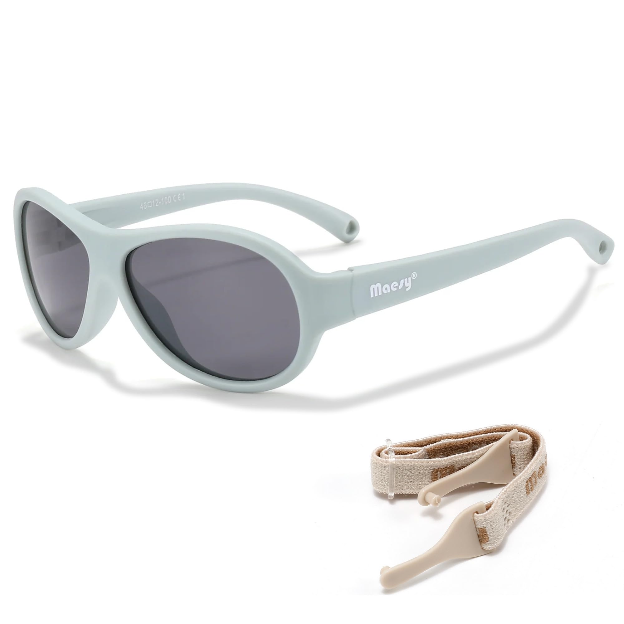 Baby Sonnenbrille für 0-2 Jahre - UV400 Polarisierter Schutz - Flexibler und Biegsamer Rahmen - Verstellbares Gummiband - Sichere und Bequeme Babysonnenbrillen - Oval - Joya