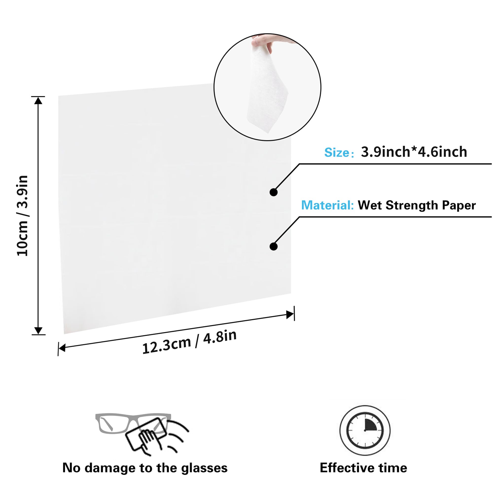 Lingettes de nettoyage anti-buée, utilisées pour lunettes, lunettes, lunettes de protection, miroir de maquillage, miroirs de voiture, tablettes, 50 pièces