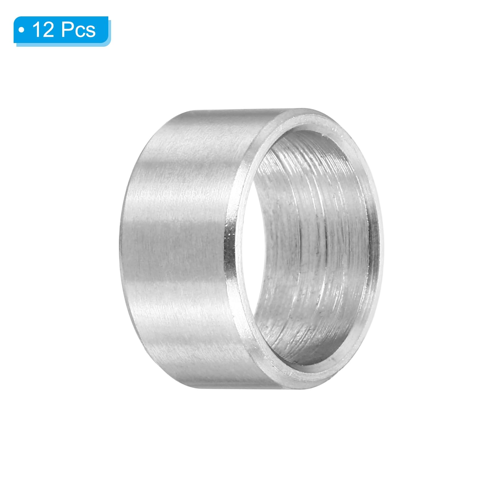 PATIKIL Distanziali In Acciaio Inox M10, 12Pcs Distanziali Metallici 10mm ID x 12mm OD x 6mm L Supporto Per Viti Per Viti 3/8" O M10