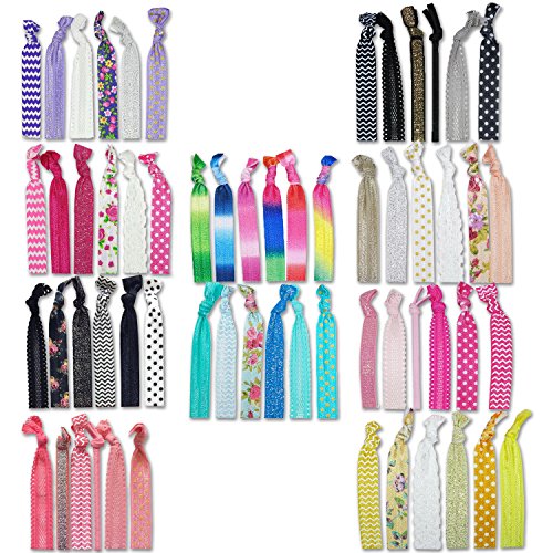 Hair Ties 60 Pcs Pack Pony Tail Holder Accessories Bands Elastic for Girls Women Baby Wedding Gift Kit No Crease Bracelet
