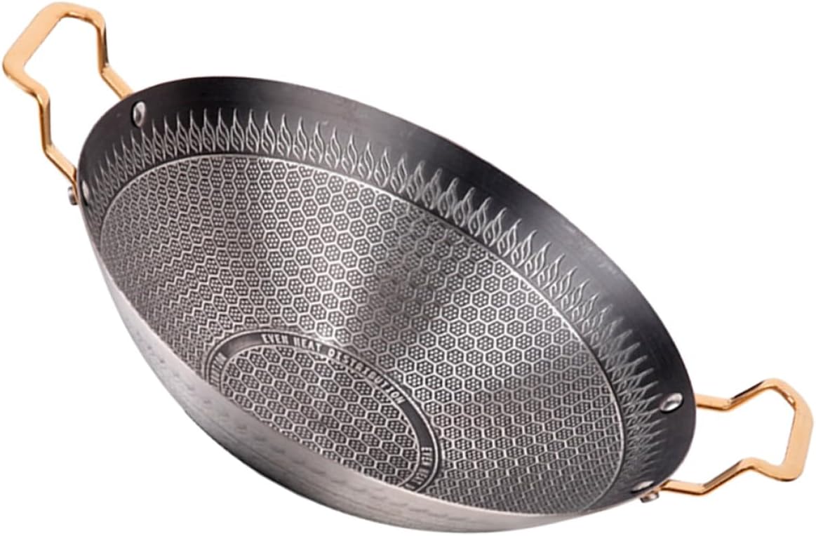 Garneck Stainless Steel Non-stick Cooking Pot with Double Handles Thickened Even Heat Distribution High Temperature Tolerance for Seafood Hot Pot Kitchen Pan for Home and Commercial Use