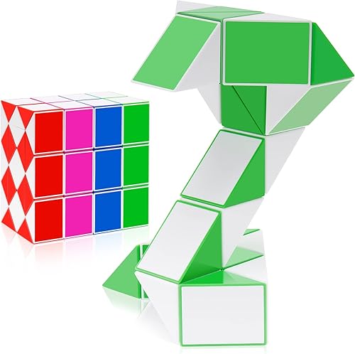 Miniatura 1 de LENDOD 4 piezas de 24 bloques grandes serpiente mágica cubo de serpiente rompecabezas de gran tamaño cubos de velocidad mágicos para niños y adultos