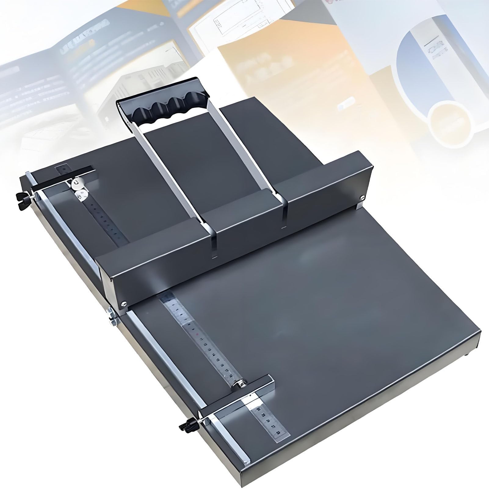 Maszyna do bigowania papieru, ręczna maszyna do bigowania 350 mm/450 mm, składarka do papieru A3/A4, wytrzymała metalowa maszyna do bigowania, maszyna do składania papieru do bigowania D450