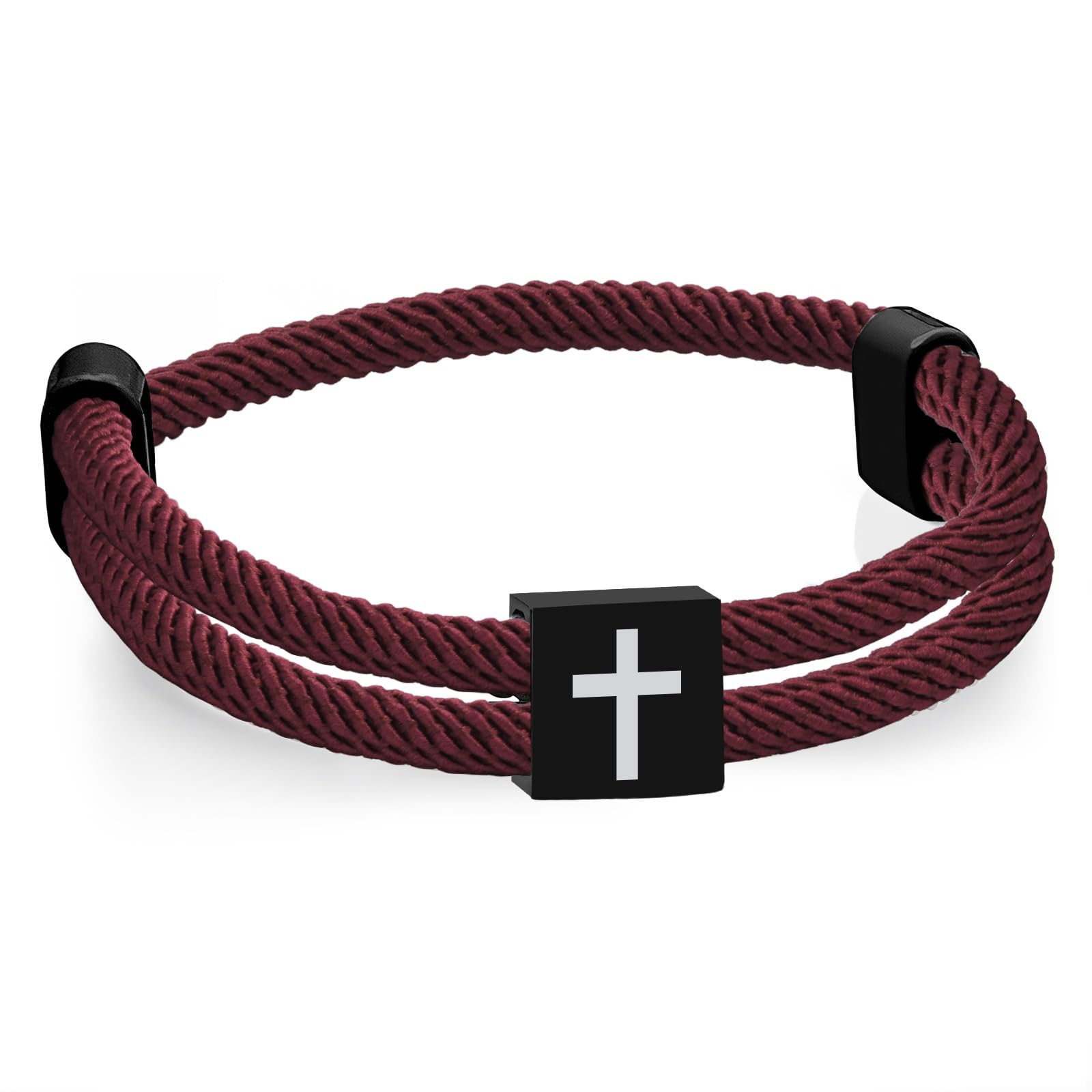 TempBeau Braided Men Rope Cross Bracelet - Adjustable Tree of Life Cord Surfing Bracelet, Handmade Nautical Navy Marine String Bracelet with Metal Knot, Easter Women Bracelets Gifts